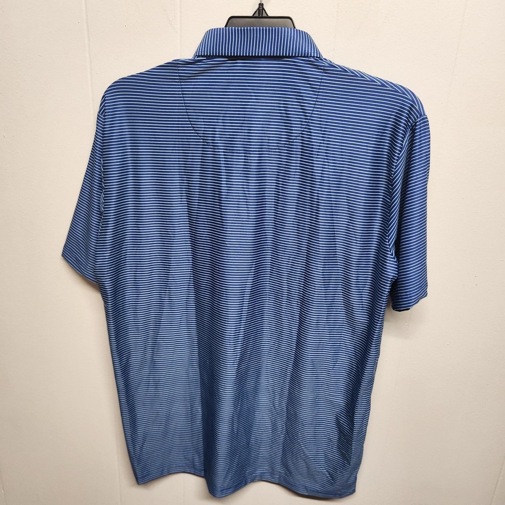 Collars & Co. Polo Shirt Mens Large Blue Featherweight Dress Collar Striped Golf - Picture 4 of 10